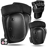 LeapBeast Inliner Schoner Erwachsene und Jugendlich,für Inliner, Skateboard, 6 in 1 Schutzausrüstung zum Inliner Skaten, mit Knieschoner,Ellenbogenschützer & Handschoner (Schwarz, XL)
