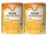 THE VEGAN COW - Vegan 4K Protein - Vanille | Bio-Proteinpulver | 21g Protein pro Portion | 600g | ohne Süßungsmittel | 100% natürliche Zutaten | ohne Allergene