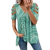 Sternchen Valentinstag Shirt für Frauen und Männer Print Kurzarm Tops Sweatshirt Frauen Casual Crewneck Loose Shirt Blaue Flügel Damen (White, L)