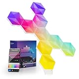 Lphianx Smart LED Hexagon Wall Lights, Hexagon Light Panels, Wi-Fi Home Decor Creative Lights with Music Sync, Works with Alexa Google Assistant for Gaming Rooms, Living Room, Bedroom, 9 Pack