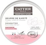 Cattier Sheabutter für Haut und Haar 100 Prozent biologisch, Naturkosmetik, 100 g