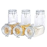 Bormioli 214730 Fido Gläser mit Bügelverschluss 6 teilig | Füllmenge 1,5 L | Luftdichte Konservierung durch den Gummiring sowie den Drahtbügelverschluss