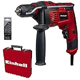 Einhell Schlagbohrmaschinen-Set TC-ID 720/1 E Kit (Bohren/Schlagbohren, 13 mm-Schnellspannbohrfutter, Drehzahl-Elektronik, inkl. 5-tlg. Bohrer-Set für Beton + E-Box Basic)