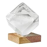 Wettervorhersage aus Sturmglas, würfelförmiges Wettervorhersage, dekoratives Sturmbarometer mit Sockel, für Schreibtisch, Schlafzimmer, Garten, Frauen und