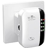 WLAN Verstärker 300Mbit/s 2,4GHz WLAN Repeater WiFi Repeater Ethernet-Port, WPS, AP Modus, LED abschaltbar, kompatibel zu Allen WLANGeräten - Weiß