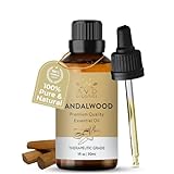 AVD ORGANICS Ätherisches Sandelholzöl 30 ml | 100% rein & natürlich | Sandelholzöl therapeutische Qualität für Haut, Diffusor, Aromatherapie & Klarheit | 1 fl. oz.