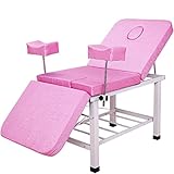 Massagebett, medizinischer Untersuchungstisch, Gesichtstisch, Tattoo-Stuhl, Massagebett, Gesichtsstuhl, verstellbar, professionell für Salon, Beauty, Spa, belastbar bis 500 kg, Blau (Pink)