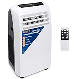 SereneLife 4-in-1 Mobile Klimaanlage: Luftkühler, Ventilator, Luftentfeuchter + Heizung – Tragbares Klimagerät mit Abluftschlauch, Fernbedienung & Kit für Räume bis zu 51m2 – 12,000 BTU Fenstermontage