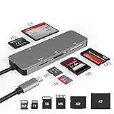 Card Reader USB C, USB C SD Kartenleser, Typ C 5Gps Micro SD Adapter Kartenleser-TF (Micro SD)/SD/MS/M2/XD/CF, All-in-One USB C Speicherkarten Lesegerät mit 5 Karten gleichzeitig