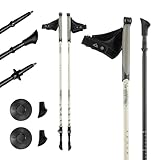 KADVA HALNA Nordic Walking Stöcke in Grün, verstellbare Größe 84-135 cm Quick Lock System für stabile und sichere Fixierung des Griffs aus strapazierfähigem PP und TPR