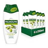 Palmolive Duschgel Naturals Olive & Milch 6x250 ml - Cremedusche mit Extrakten von Olive & Milch