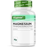 Magnesiumcitrat - 365 Kapseln - 2250mg davon 360 mg elementares Magnesium je Tagesportion - 100% Tri-Magnesiumdicitrat ohne Zusätze - Laborgeprüft - Hochdosiert - Vegan