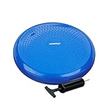 Relaxdays Balance Kissen, max. Gewicht 140 kg, Balance Pad mit Luftpumpe, Ballsitzkissen m. Noppen, Fitnesskissen, blau, 33 x 33 x 7 cm