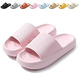 Calish Badeschuhe Herren Damen Cozislides Original Slippers Cloudyzz Schlappen Wolke rutschfeste Badelatschen Hausschuhe Sommer Pantoletten Badeschlappen Flip Flops Indoor/Outdoor, Rosa, 38-39 EU