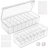 Arvok 2 Stück Kabel Aufbewahrungsbox mit Deckel, Kabel Organizer Box mit 8 verstellbaren Fächern, Lösung bei Kabelsalat für Aufladekabel, Organizer für kleine Utensilien