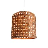 QZHXZX Bambus Handgewebte Pendelleuchte Kreativer Lampenschirm Kronleuchter Restaurant Korridor Hängelampe Hängende Dekorationen Rustikale japanische Lampe Teestube Villa Dekorative Lampe