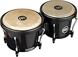 Meinl Percussion Bongos Journey Series - 2 Handtrommeln mit 6,5 und 7,5 Zoll - inkl. Stimmschlüssel - ABS Kunststoff, Schwarz (HB50BK)