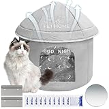 Kühlendes Katzenhaus | Faltbares kühlendes Katzenhaus für den Sommer | Unterschlupf mit Eisbeutel, Haustierbedarf, wetterfeste Betten für mittelgroße und kleine Welpen, Kätzchen, zum Schlafen draußen