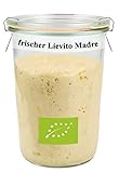 Bäckerei Spiegelhauer Bio Lievito Madre 200 g frischer Bio Weizen-sauerteig Anstellgut triebstark für Brot, Brötchen, Pizza, Ciabatta Backen ohne Hefe (mit Sauerteig-Glas)