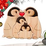 Frifer Pinguin-Ornament aus Holz | Cartoon Holzfigur Pinguin Dekore,Lebendige Pinguin-Figuren von Home Decors für Esstisch, Couchtisch, Nachttisch, Bücherregal