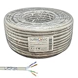 Lumonic 50m Netzwerkkabel CAT 6 S/FTP PIMF I Cat6-Kabel, Gigabit Lan Kabel, Ethernet Kabel I Flexibles Verglegekabel geschirmt, für den Innenbereich b
