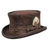 IQYU Cap Nackenschutz Kinder Erwachsene Symmetrischer Hut Wollhut Frauen Männer Unisex Hut Steam Punk Hut Zylinder Modeband Dekorativer Hut Modehut Hut Herbst Damen Rotes Barett (Brown, One Size)