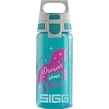 SIGG - Trinkflasche Kinder - Viva One Unicorn - Für Kohlensäurehaltige Getränke Geeignet - Auslaufsicher - Spülmaschinenfest - BPA-frei - Sport - Hellblau - 0,5L