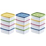 Annastore 12 x hochwertige Tiefkühldosen von -20°C bis + 100°C - Gefrierdosen - Luftdicht - Tiefkühlboxen - Gefrierboxen - Vorratsdosen (12 x 650 ml)