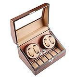 SXSWCH Uhr Wickler Automatische automatische mechanische Uhr Wächter -Wickler -Box 4 Handgelenks Uhren + 6 Speicherhülle Automatische Mechanische Uhrenstraße 5 Rotationsmodi Watch Wickler