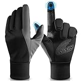 OZERO Herren Wasserdicht Thermohandschuhe, Touchscreen Winterhandschuhe Fahrhandschuhe Fahrradhandschuhe Laufhandschuhe (L)