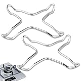 2 Stück Gasherd Aufsatz, Gaskocher Aufsatz Gas Kreuz Topfträger Edelstahl Wok Ring Universal Aufsatz Ultraleicht Gasherdaufsatz 10 cm für Gaskocher Kaffeekocher