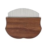 Yjkedfh Haarkamm Für Haustiere, Katzen Unterwollenbürste Mit Holz Griff Gebogen, Gnitzen Entferner Pflegewerkzeug Für Mittelgroße Und Große Tiere Fellpflege Baden Reisen Indoor