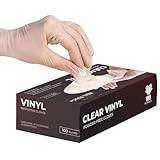 K-MART The Real Touch Einweg-Vinylhandschuhe, puderfreie und latexfreie transparent Einmalhandschuhe mit 100 Stück/Box (groß)