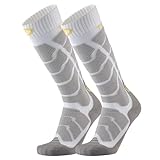 Thermic Skisocken und Snowboarden, Merinowolle, guter Feuchtigkeitstransport, technische und atmungsaktive Socken, Komfortzonen und Schutz, für Damen und Herren, weiß, 42-44