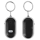 Akozon Schlüsselfinder Pfeifen, Klein Key Finder Schlüsselfinder Schlüsselpiepser Sprachsteuerung Anti Verloren Pfeife Schlüssel Finder Schlüsselbund Locator Tracer für Haustiere, Koffer (Schwarz)
