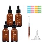 Pipettenflasche 30ml, 4 StüCk Brown Glass Bottles, Transparent Essential Oil, Perfume Bottle With Dropper, Refillable Cosmetic Containers, für Ätherische Öl, Parfümöle, Düfte,Flüssigkeit. (30ml)