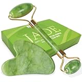LAC FOR YOU Gua Sha Stein und Gesichtsroller - Jade Roller gesicht für Skincare Tools Gesichtsmassage | Face Massager Gesichtsstein