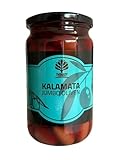 Kalamata Jumbo Oliven – ganze Kalamata-Oliven in Salzlake, Glas 750 g, aromatisch & fleischig, ideal für Antipasti, Salate & mediterrane Küche