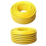 Gartenschlauch 3/4 Zoll – 1m bis 50m – Gelb oder Grün – Wasserschlauch mit Anschluss-Set (Gelb, 20m)