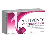 ANTIVENO Venentabletten von Heumann, unterstützt bei Venenschwäche mit Schwellungen, Schmerzen & Müdigkeit in den Beinen, regt die Durchblutung an, schützt vor Wassereinlagerungen in den Beinen, 90 St