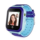 OKYUK Smartwatch Kinder mit GPS und SOS, multifunktionale Kinder-Smartwatch mit Zwei-Wege-Sprechen, Tracker-Kinderuhr, als Geschenk verwendbar, geeignet für Kinder im Alter von 3–12 Jahren (T3 Blau)
