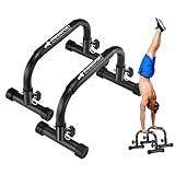 RHINOSPORT Parallettes Bars Dip Calisthenics Push Up Bars 10.2 in High 300Kg/661lbs Gewichtskapazität Krafttraining Home Gym Workouts Calisthenics Ausrüstung [19.6x10.2x10.2 in] BLACK (Schwarz)