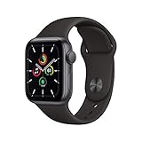 Apple Watch SE (GPS, 40MM) - Aluminiumgehäuse Space Grau mit Schwarz Sportarmband (Generalüberholt)