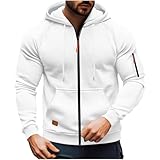 KQIVAM Hoodie Herren Oversize Sweatshirt Kapuzenjacke mit Reißverschluss und Tasche Männer Multifunktionale Sweatjacke Langen Ärmeln Casual Arbeitspullover Lockerer Kapuzenpullover