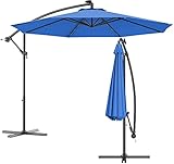 Premium Ampelschirm mit solarbetriebenen LED-Lichtern – ideal für Garten, Terrasse, Schwimmbad – Bananen-Terrassenschirm