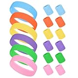 Partideal 18 Stück 80er Neon Schweissband Set,6 Farben Stirnband mit 12 Stück Handgelenk Schweißband für Laufen Radfahren Karneval