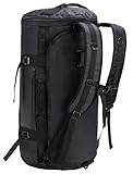 MIER Reisetasche große Sporttasche wasserdicht Sportrucksack mit Schuhfach umwandelbar in Rucksack, Schwarz, 90L