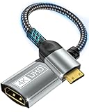 Nersligek Mini HDMI auf HDMI Adapter, 4K 60Hz Mini HDMI Adapter mit 3D HDR 18Gbps kompatibel mit DSLR, Camcorder, Laptop, Tablet, HDTV, Projektor, Kamera