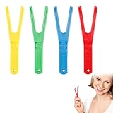 4 Stück Dental Floss Halter,Floss Pick,Zahnseide Halter, Dental Floss Holder Interdentalreinigung Mundhygiene Zahnreinigung Dentalprodukte Perfekt für Familien Hotels und Reisen,mit Dental Floss
