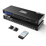 TESmart 8x8 HDMI Matrix Switch 4K@30Hz UHD | 8 in 8 Out HDMI Matrix Switcher HDCP 1.4 Unterstützt IR-Fernbedienung, RS-232&LAN-Steuerung, Ausschaltspeicherfunktion mit 2 Rack Mount Ears-Mattschwarz